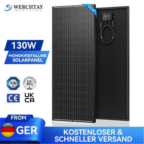 12v 130 watt solarpanel - 12v,